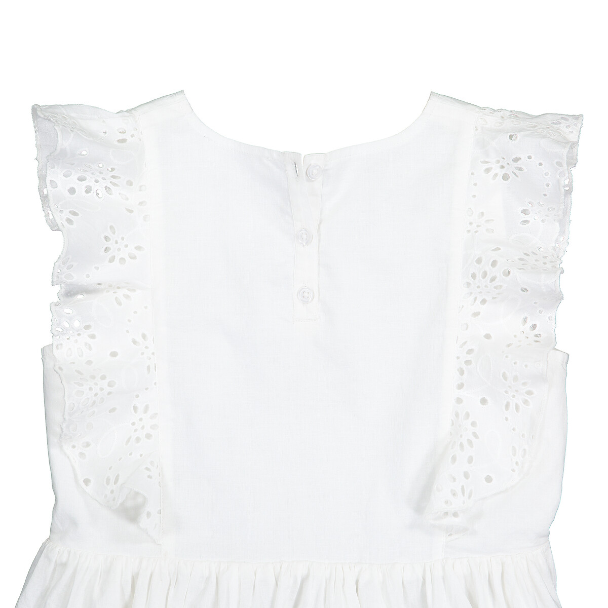 COLEÇÃO LA REDOUTE<br>Vestido sem mangas com renda inglesa