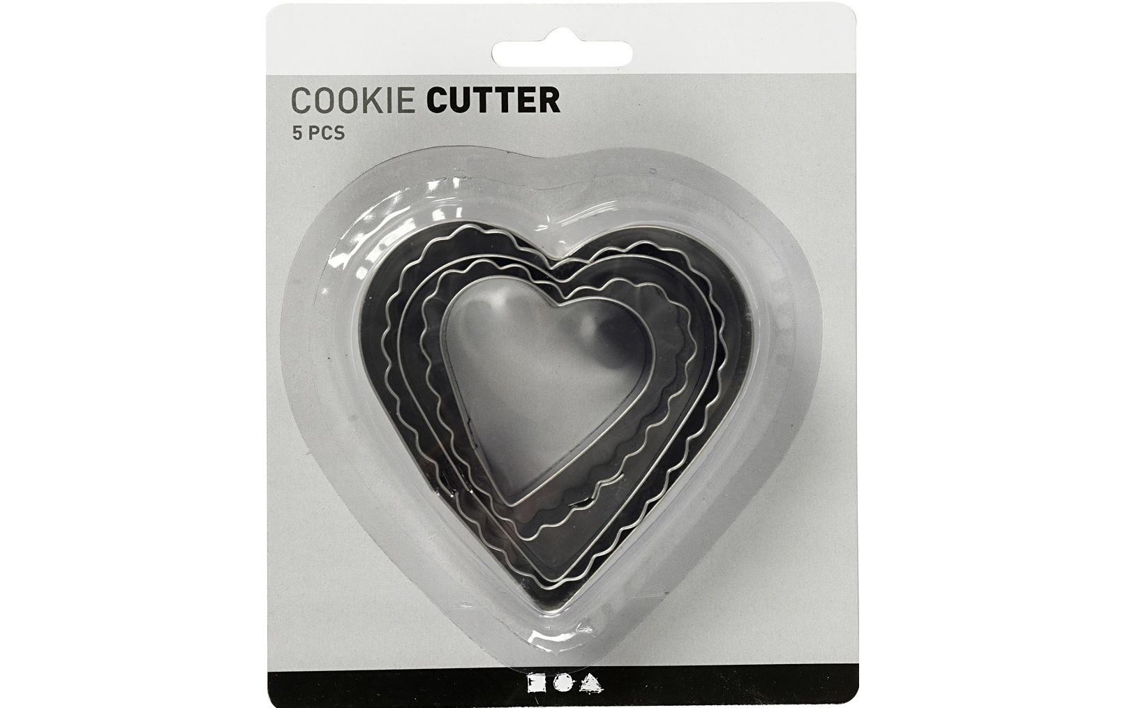 Guetzli-Ausstecher-Set 8 cm 5 Stück, HerzKeks-Ausstecher