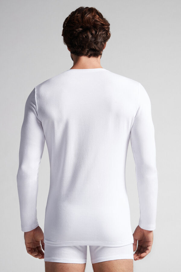 Camiseta de manga comprida em modal e cashmere