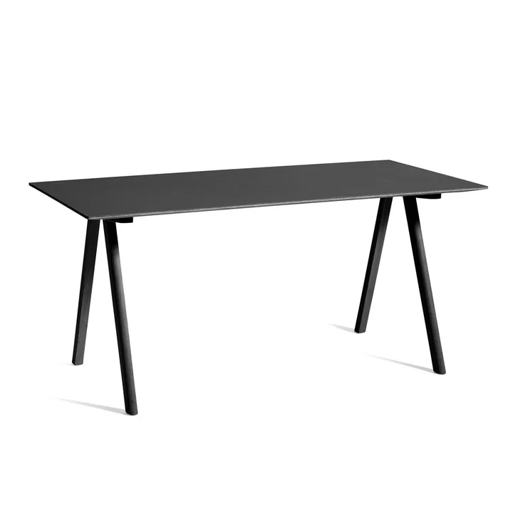 HAY - Copenhague CPH10 2.0 Tisch, 160 x 80 cm, Eiche schwarz gebeizt / Linoleum schwarz