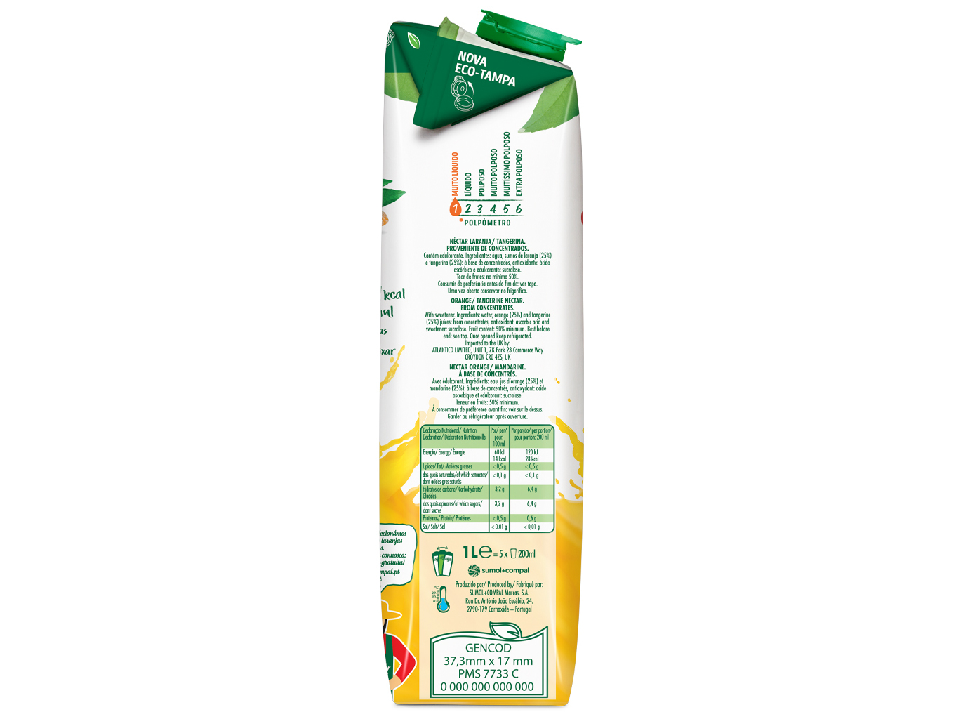 NECTAR COMPAL FAMÍLIA LARANJA TANGERINA 1L