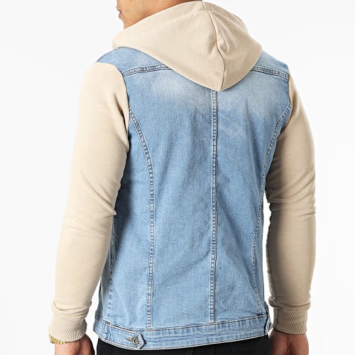 Veste Jean A Capuche 2259 Bleu Denim Beige