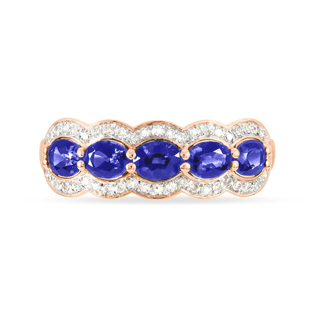 Bague Margaux Or Rose Tanzanite Et Diamant
