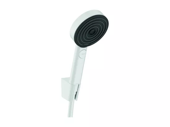 Ensemble support mural et douchette 105 3jet Relaxation avec flexible 125 cm blanc mat Hansgrohe Pulsify Select
