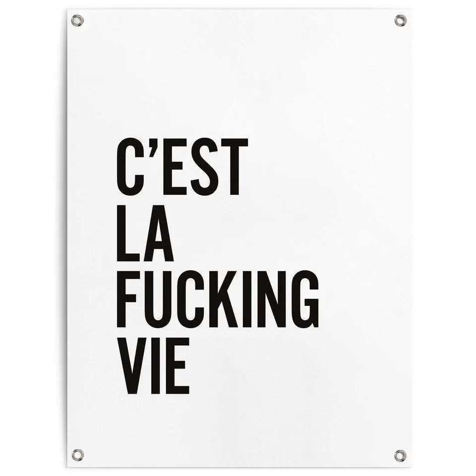 Tuinposter Het leven - 80x60cm - Zwart-Wit