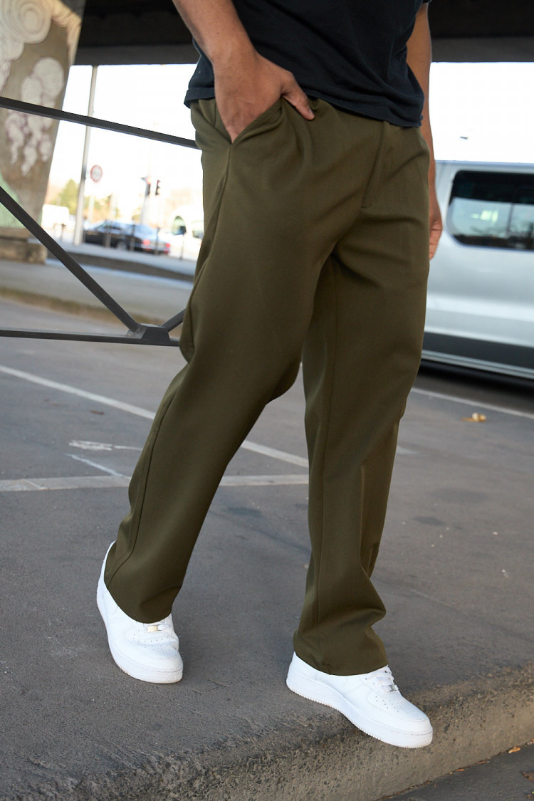 Pantalon large kaki