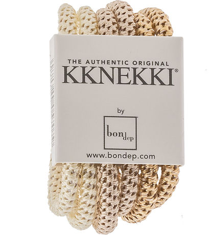 Kknekki H?relastikker - Slim - 6-pak - Hvid/Beige/Guld