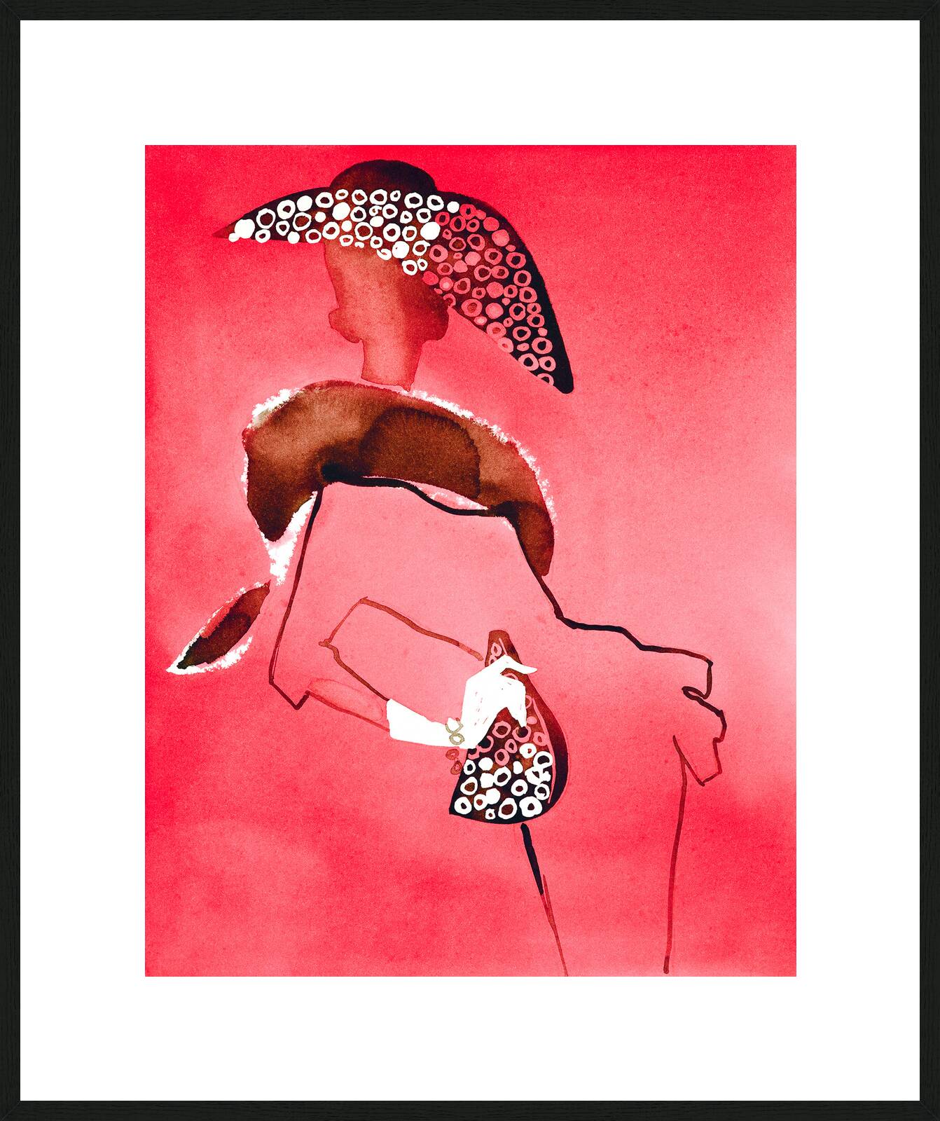 Sonia Rykiel dress with fur and a studded hat  by Eduard Erlikh - Limited Edition. Edition of: 100. Signed.