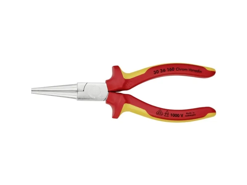Knipex 30 36 160, Nåletang, 2,5 mm, 4,1 cm, Stål, Rød, Gul, 160 mm