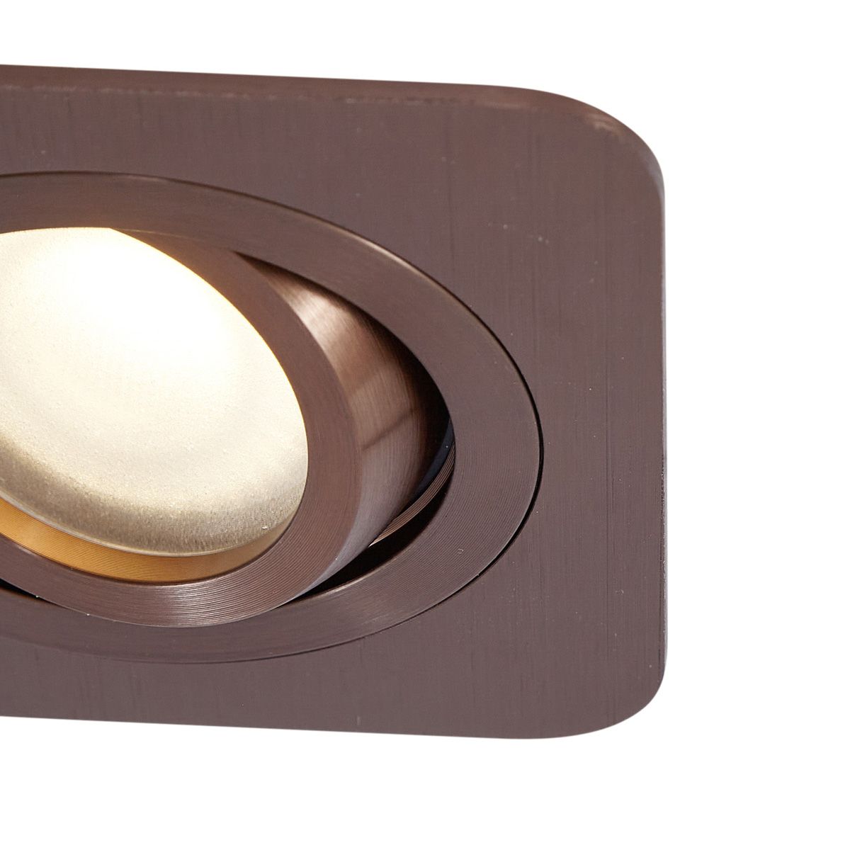 Afgeronde inbouwspot donkerbrons GU10 50mm draai- en kantelbaar IP44 - Alberto