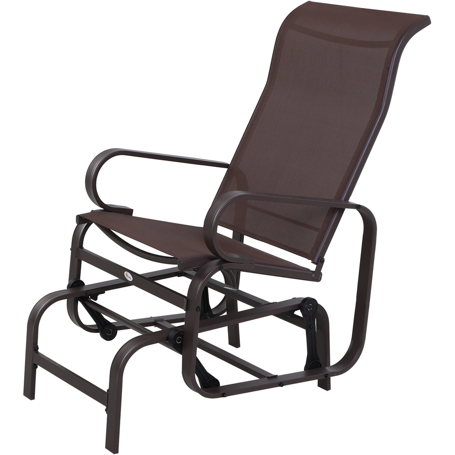 Outsunny Schaukelstuhl mit Ergonomischer Form braun