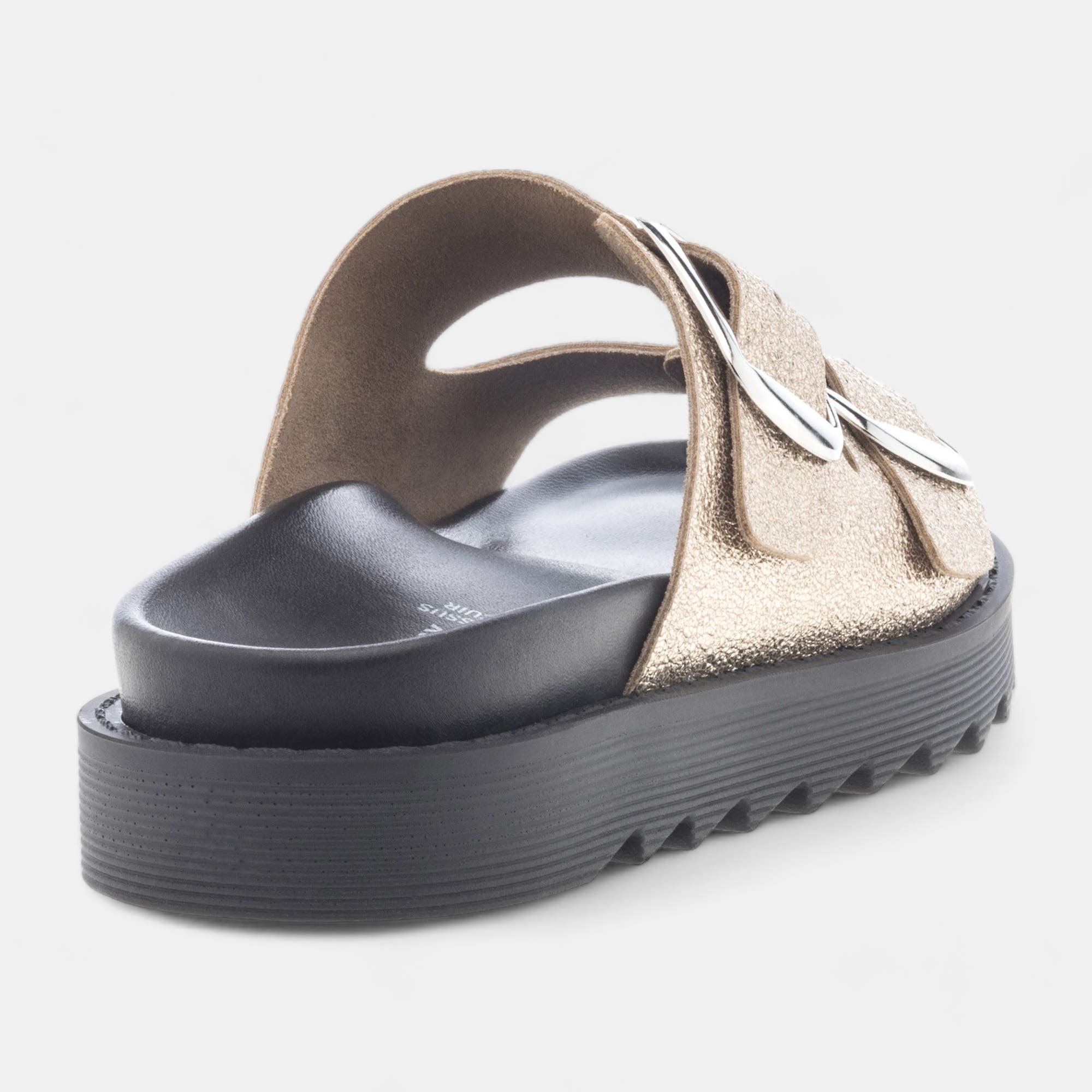 Mules Femme en cuir or