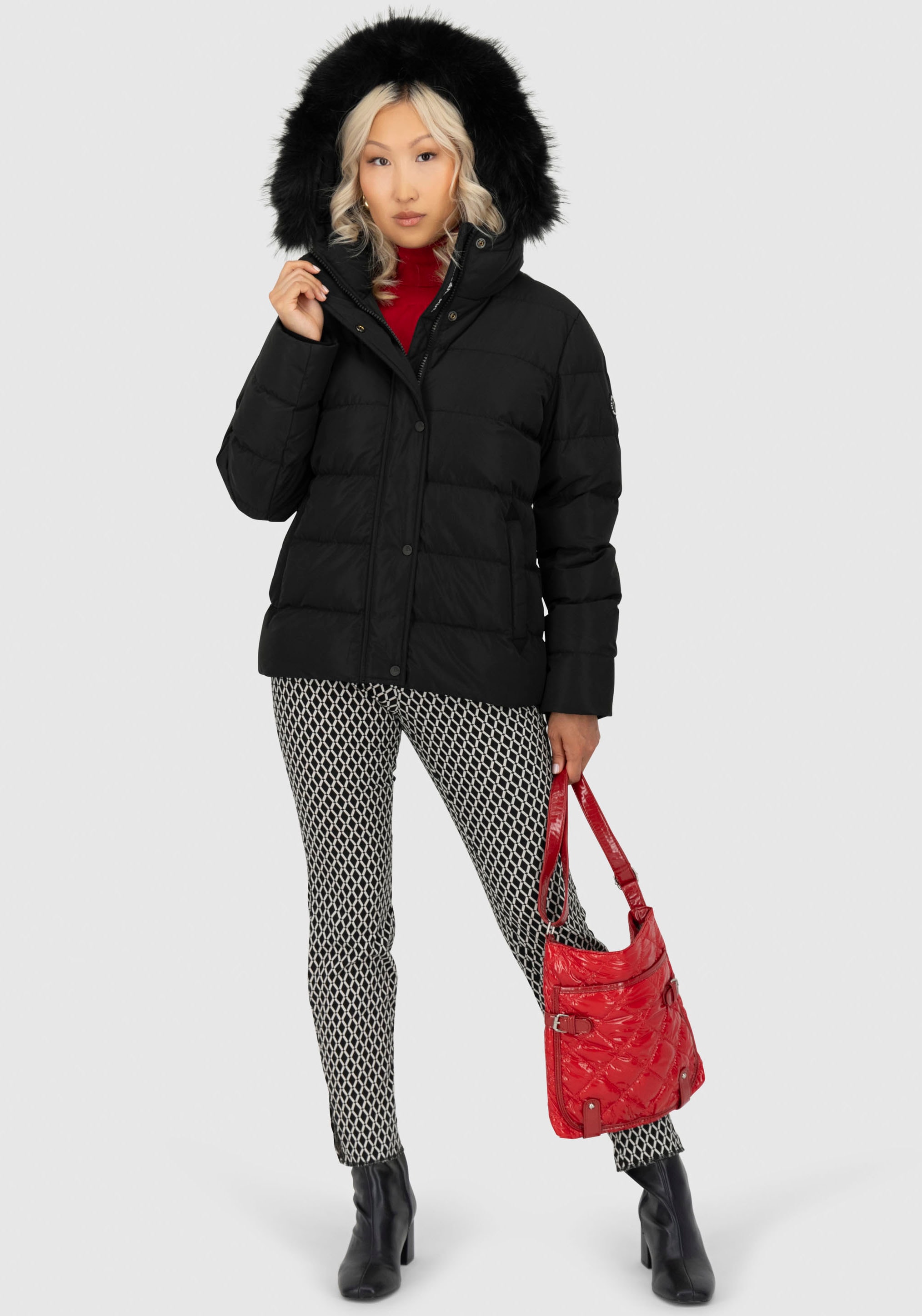 Alife & Kickin Steppjacke »SunndustAK A« mit Kapuze hochwertige Winterjacke mit abnehmbarem Fellimitat