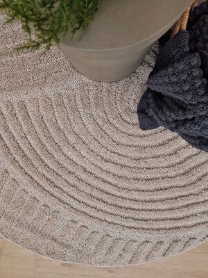 KMCarpets Doria Zen  Rundt Gulvteppe 160, Lin