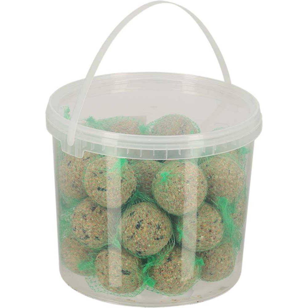 Boules de graisse avec filet dans un seau 30 pièces
