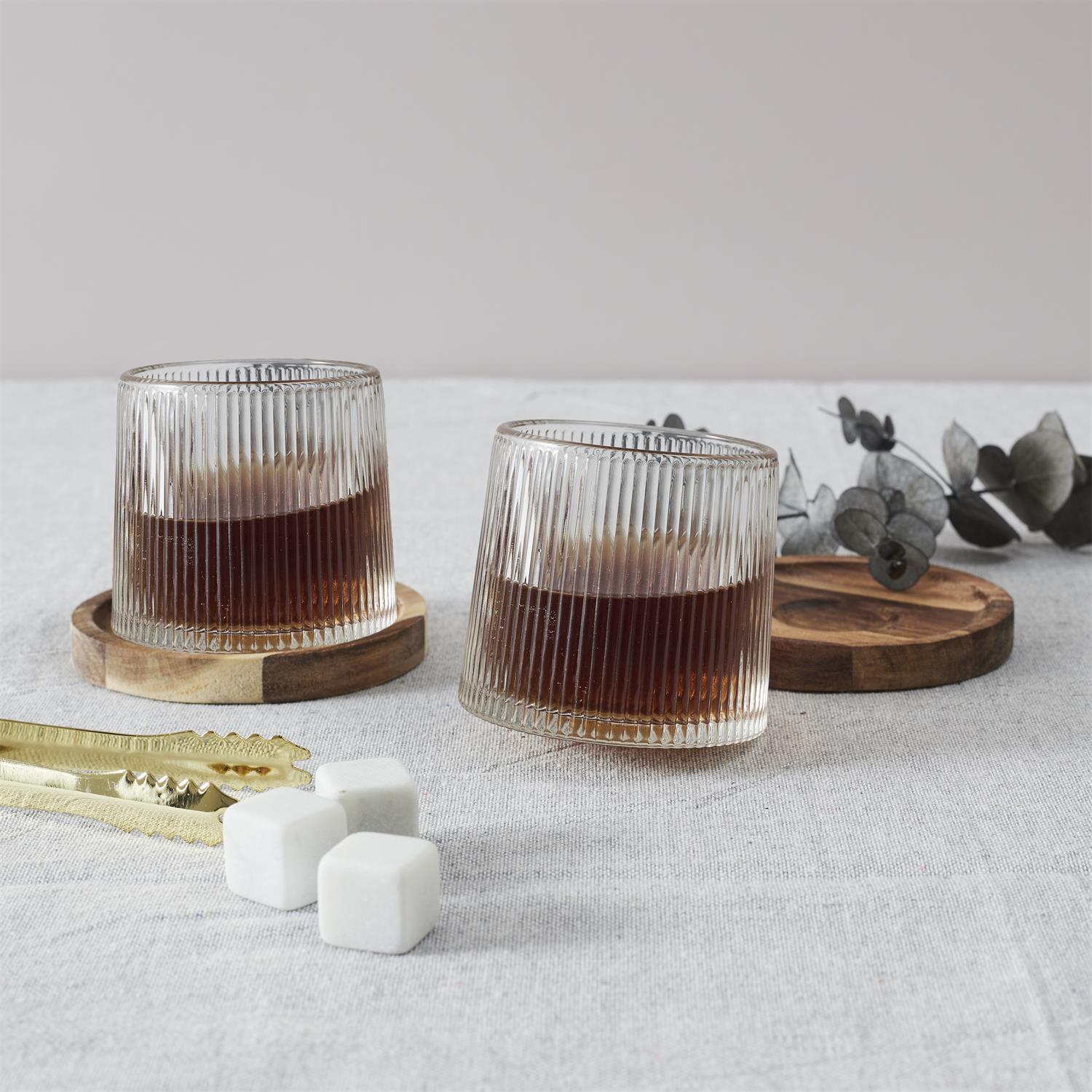 VERRE WHISKY SUPPORT ACACIA X2 PIECES