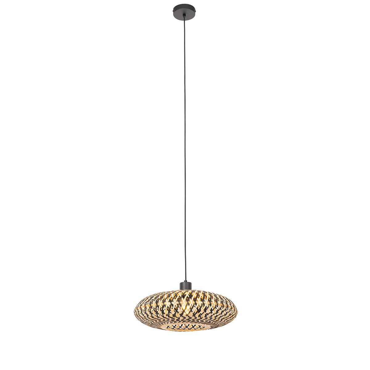Oosterse hanglamp zwart bamboe 40 cm - Ostrava