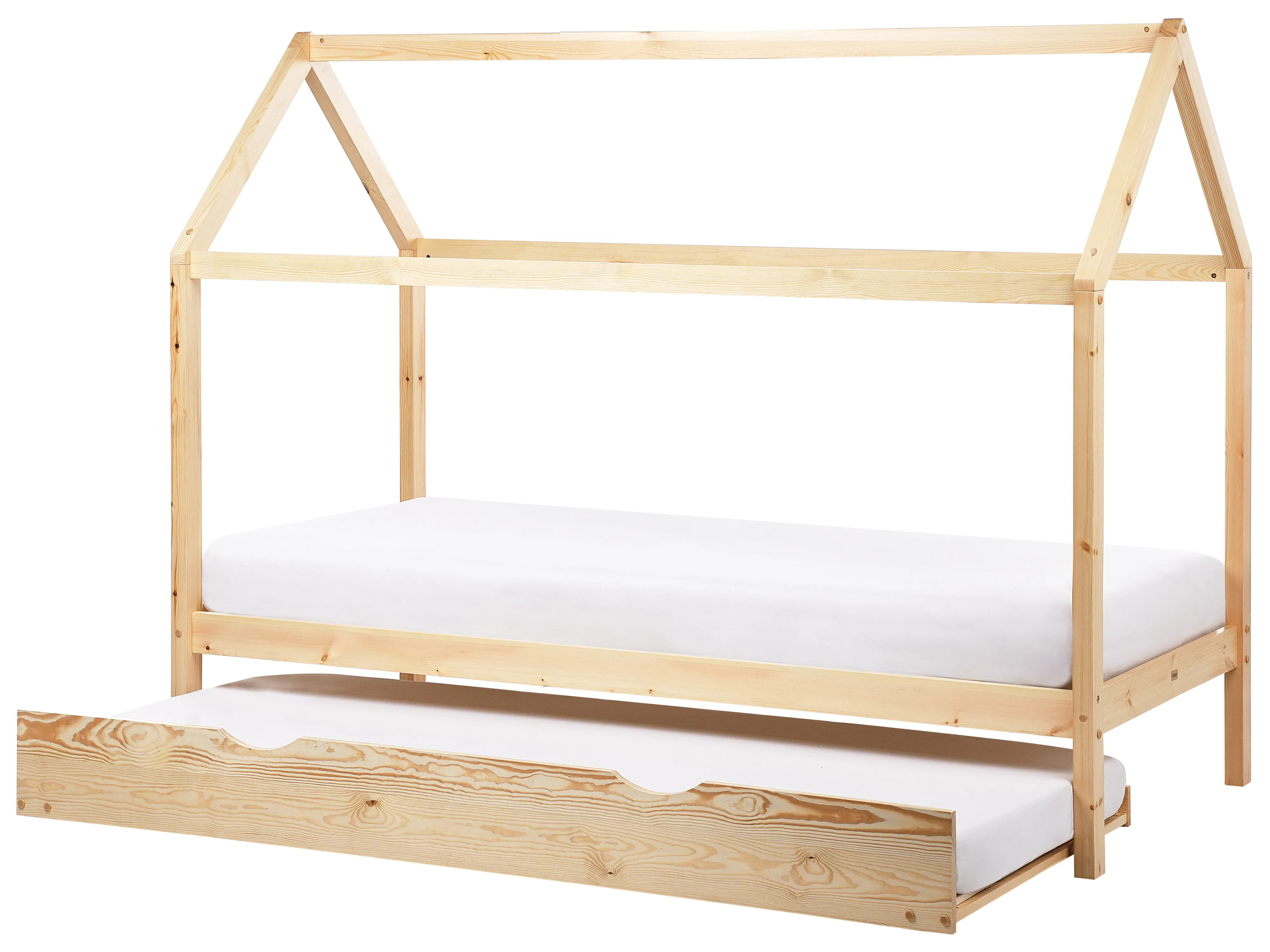 Kinderonderschuifbed Dennenhout CRILLON 90 x 200 cm Lichtbruin