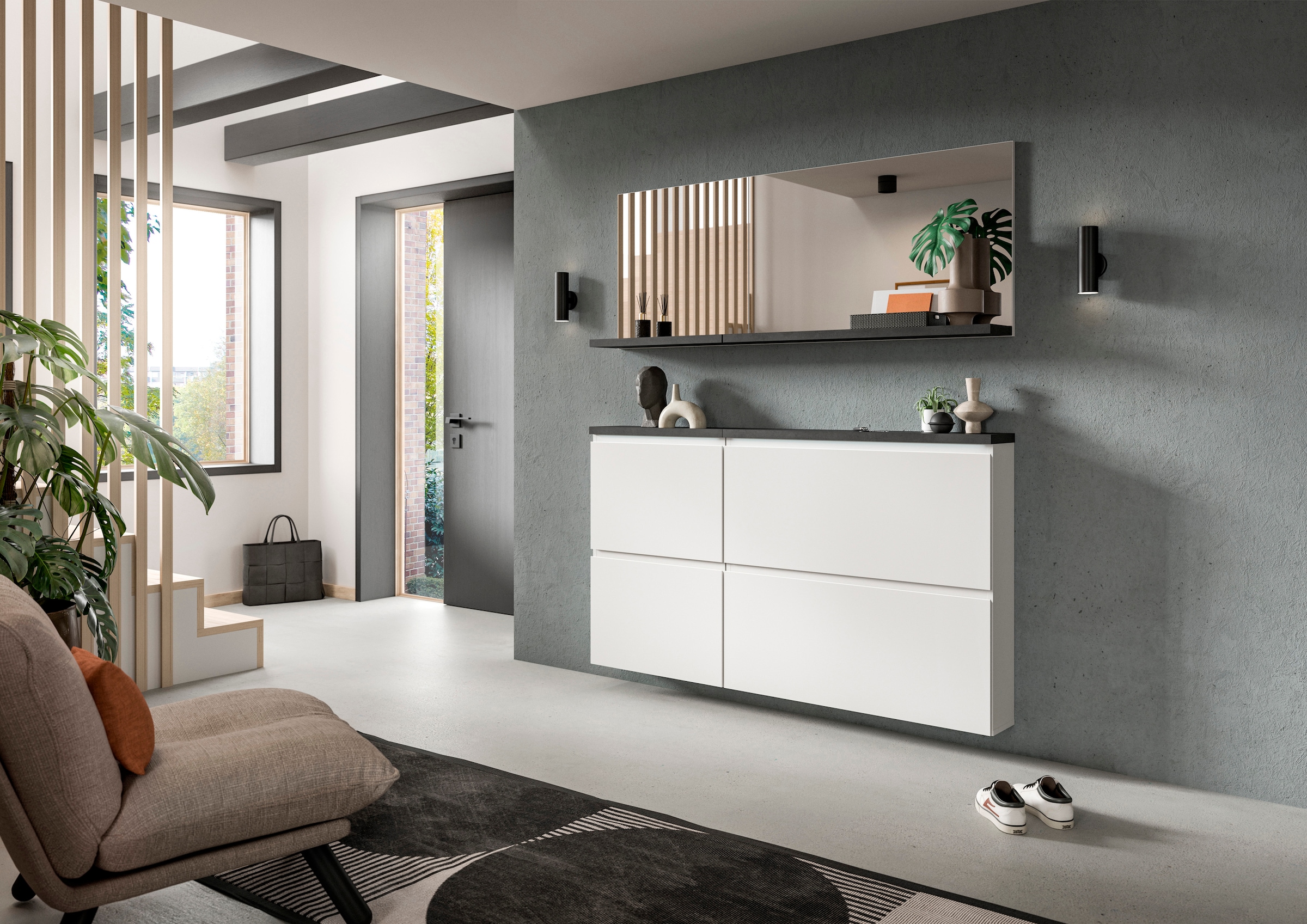 INOSIGN Wandspiegel »Skoskap, Breite 60 cm, 1 Ablageboden, inklusive Wandmontagematerial« Garderobenspiegel, Spiegel, Flurspiegel, Dielenspiegel, Spiegelpaneel