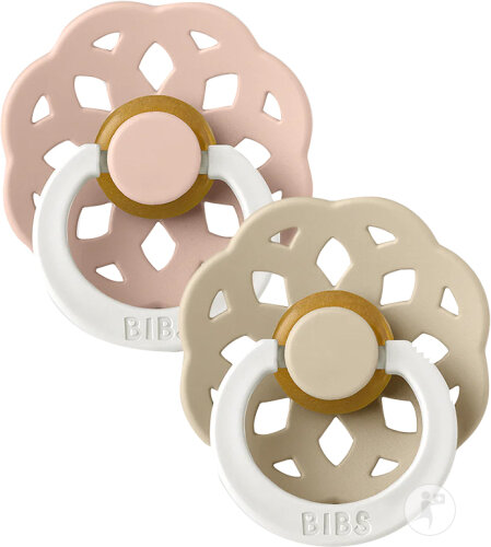 Bibs Bohème Glow Sucette Latex Rond Taille 2 Bébés 6+ Mois Blush-Vanilla 2 Pièces