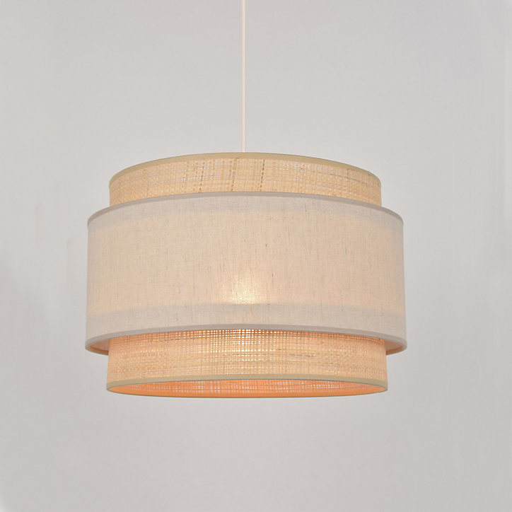 Suspension Milo raphia/pila E27/100W IP20 Ø 38 x H. 25 cm