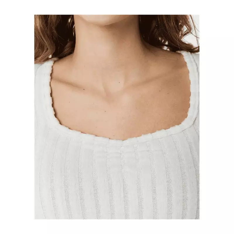 Teeshirt femme RIPCURL Open Neck Cosy Ls Ecru Marle