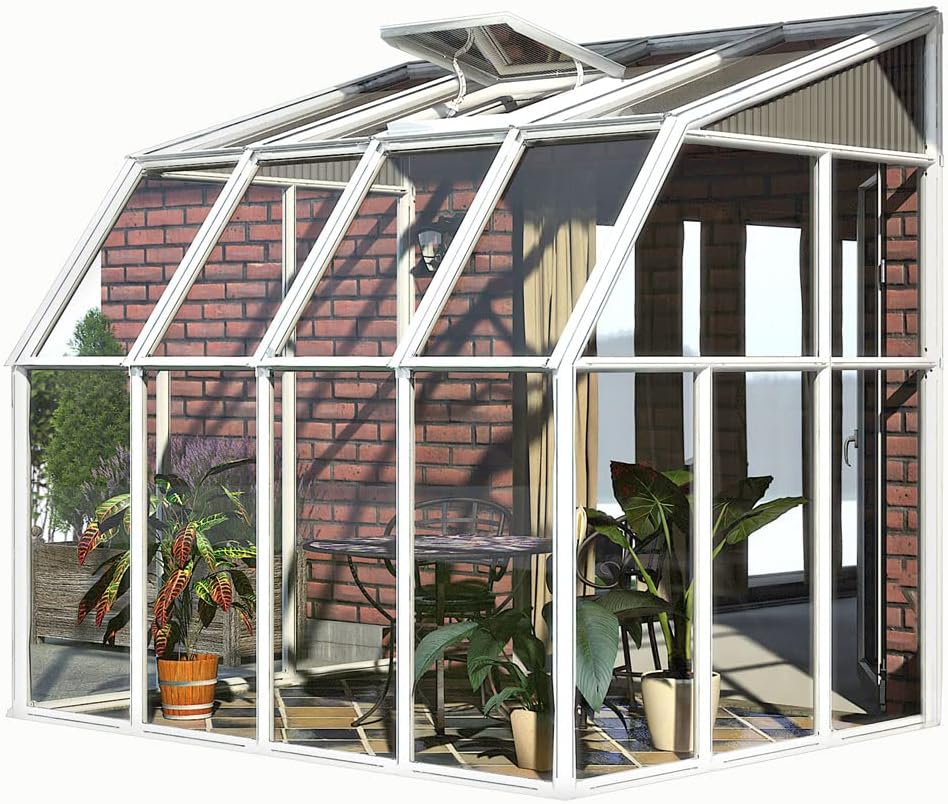 Canopia by Palram Wintergarten Bausatz Sun Room 6x8 Sonnenschutz Kaltwintergarten 262 x 201 cm Weiss Polycarbonatplatten rostbeständig UV-Schutz