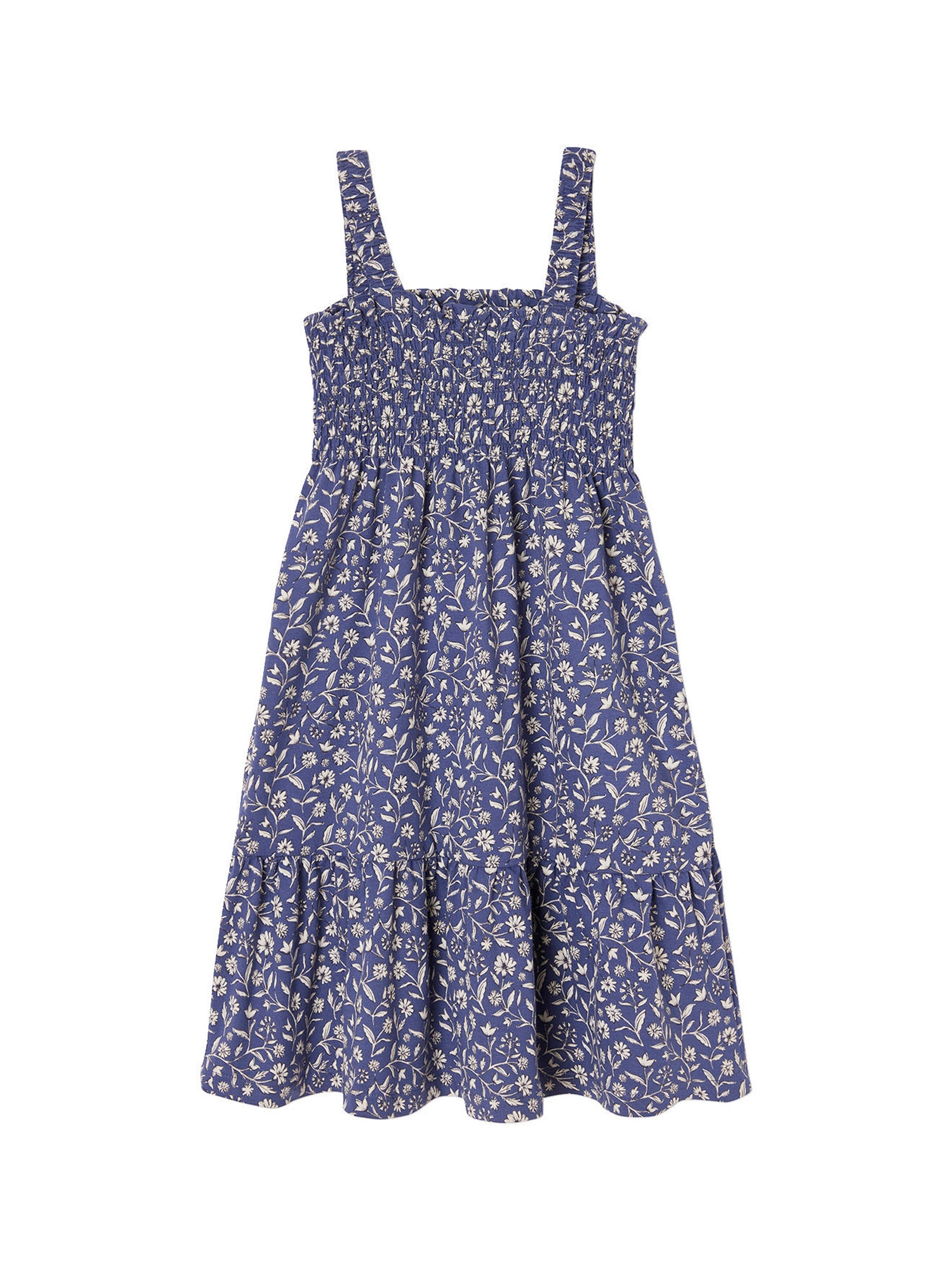 Vertbaudet Gesmoktes Mädchen Trägerkleid indigo-blau