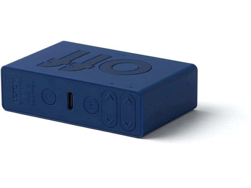 Lexon Digitalwecker Flip Mini Dunkelblau Mini LCD-Wecker mit Umkehrfunktion (On/Off)