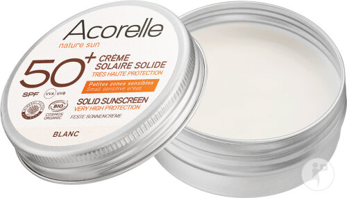 Acorelle Nature Sun Crème Solaire Solid IP50+ Visage Et Corps Bio 30g