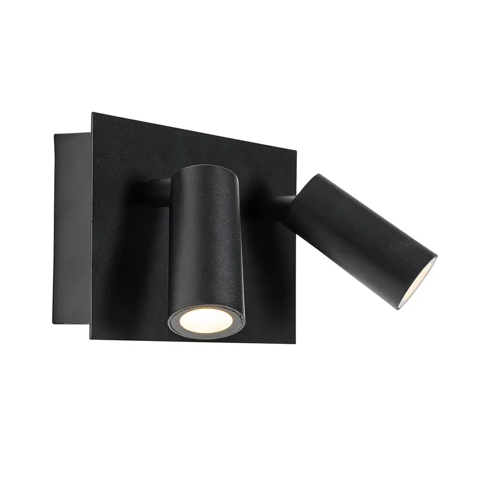 Qazqa buitenlampen met sensor simon zwart geïntegreerde led