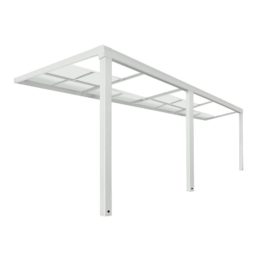 Home Deluxe - SOLIS DELUXE Terrasoverkapping - Wit, 579 x 295 x 233/272 cm - incl. schuifdakfunctie - incl. dubbelwandige polycarbonaatplaten, bevestigingsmateriaal | Pergola Cover Terrasoverkapping