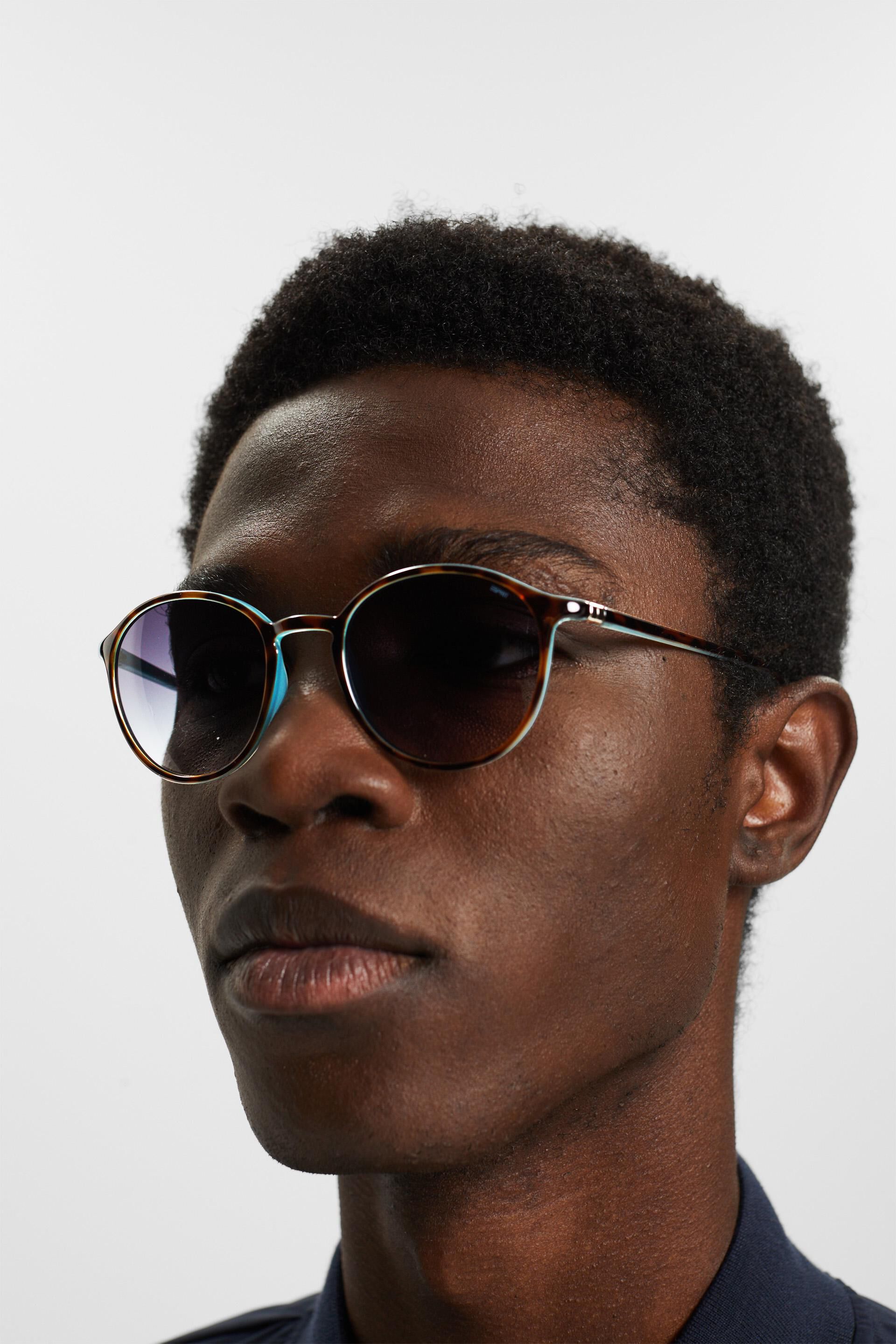 Lunettes de soleil rondes, monture en matière plastique
