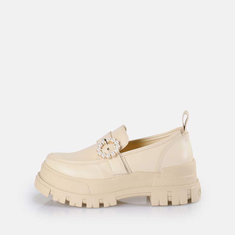 Aspha Loafer Buckle Chaussures basses vegan, beige