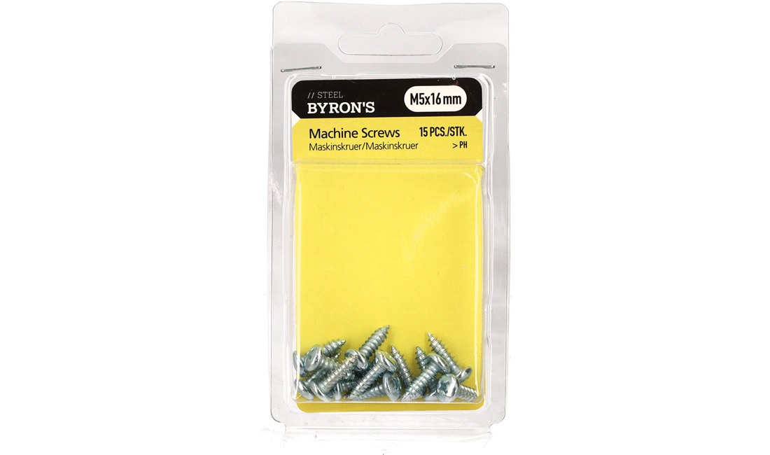 Skruer PH M5x16 mm - 15 stk.