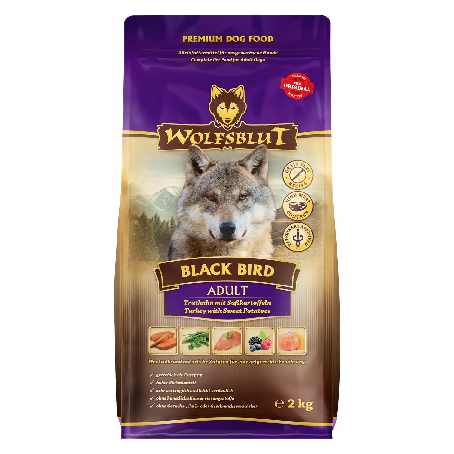 WOLFSBLUT Trockenfutter Adult Black Bird - 2kg - Truthan