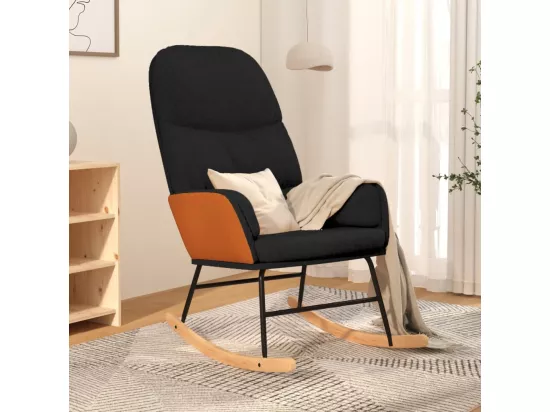 Chaise à bascule Noir Tissu