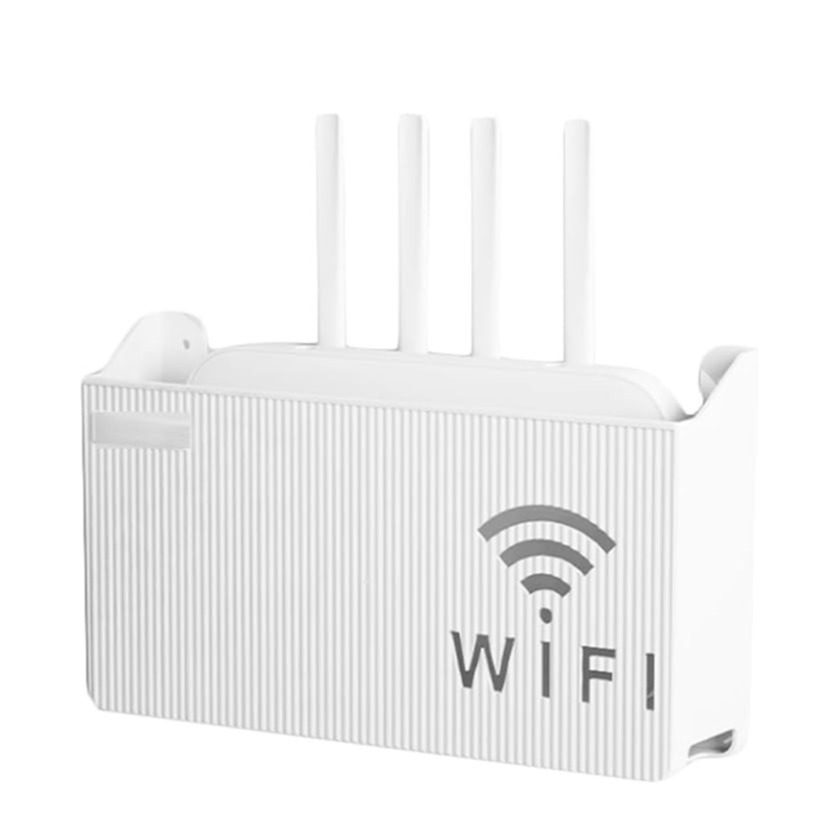 (243x145mm) WLAN Router Wand Halterung Schlichte Home Deko Wi-Fi Box - Weiss