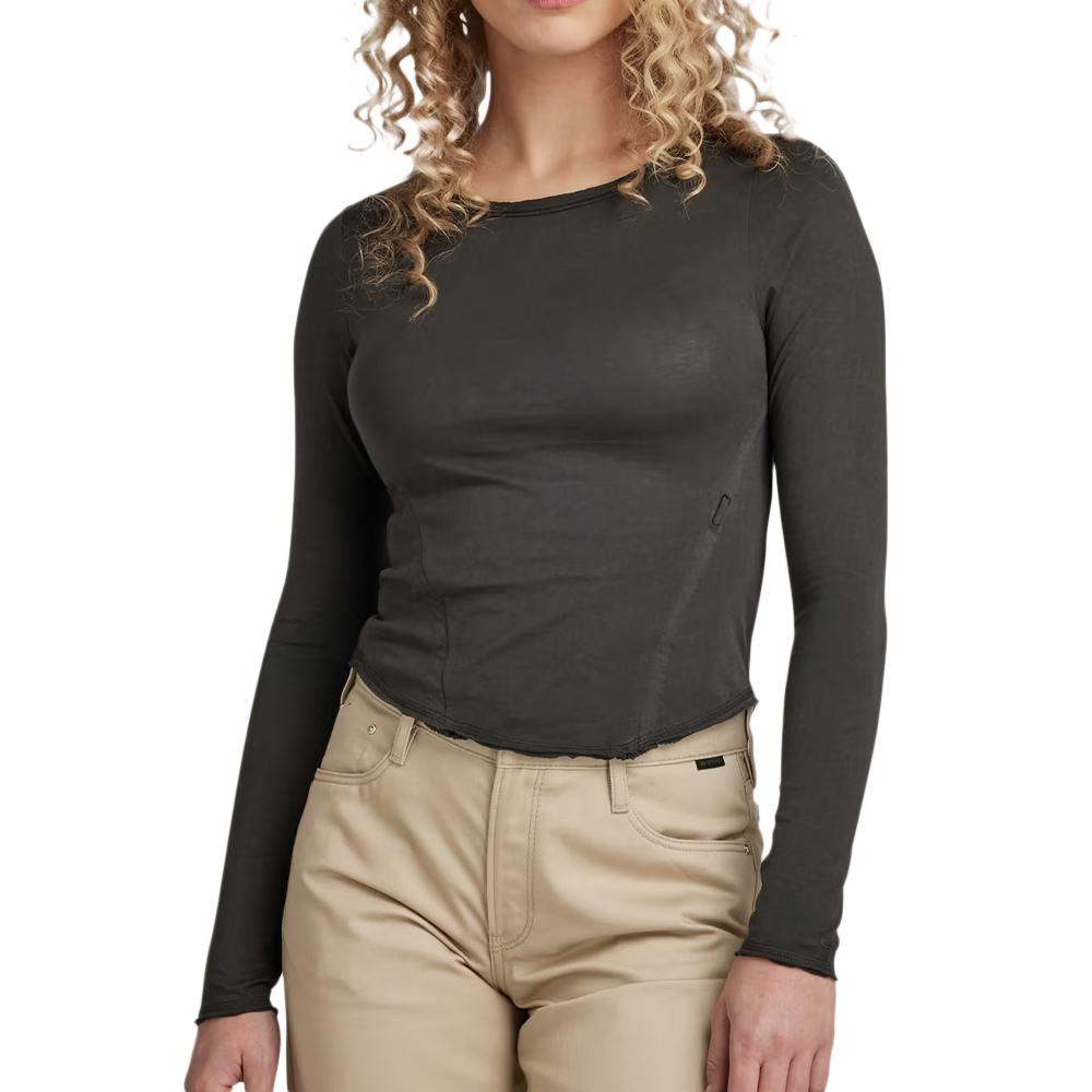 T-shirt Manches longues Gris/Noir Femme G-Star Slim Boat