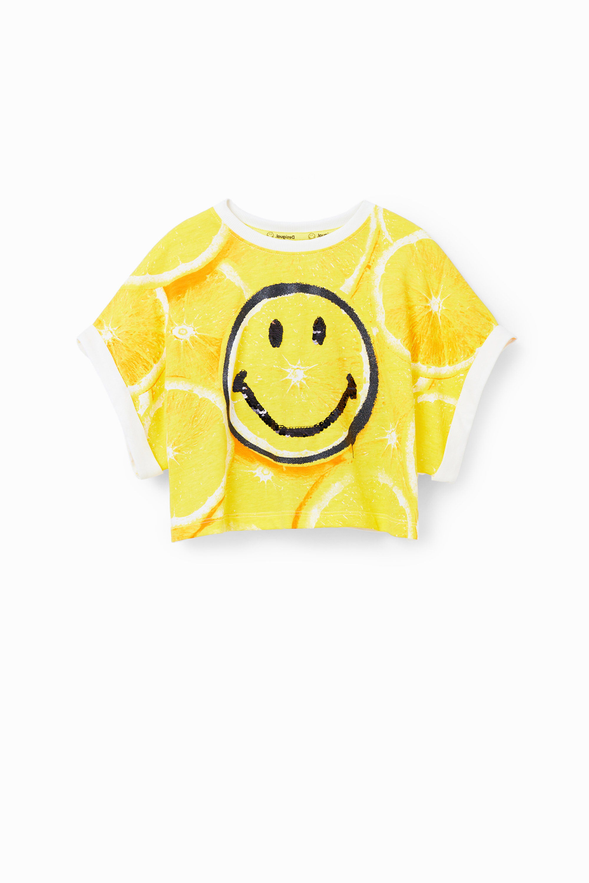 T-shirt court citron Smiley