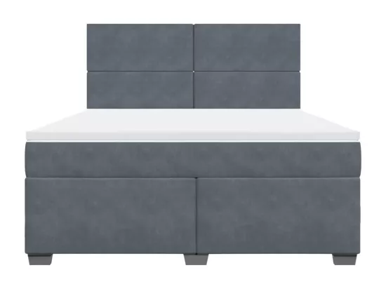 Sommier à lattes de lit et matelas Gris foncé 180x200cm Velours
