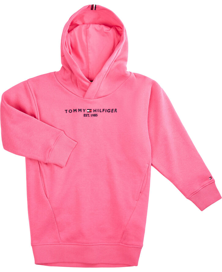 Tommy Hilfiger ESSENTIAL HOODIE SWEAT DRESS L/S Pink alert