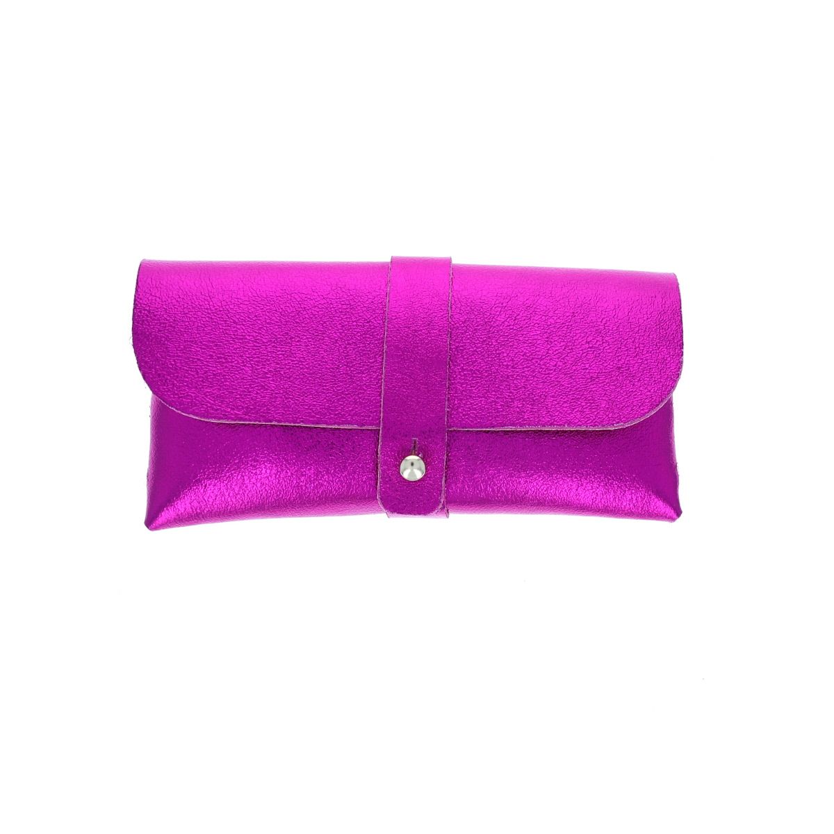 Etui à lunettes cuir irisé fuchsia Maison Suzanne