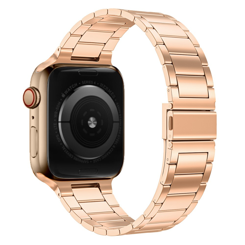 Apple Watch (49/46/45/44 mm) Klassisches Edelstahl Armband mit Faltschliesse - Roségold