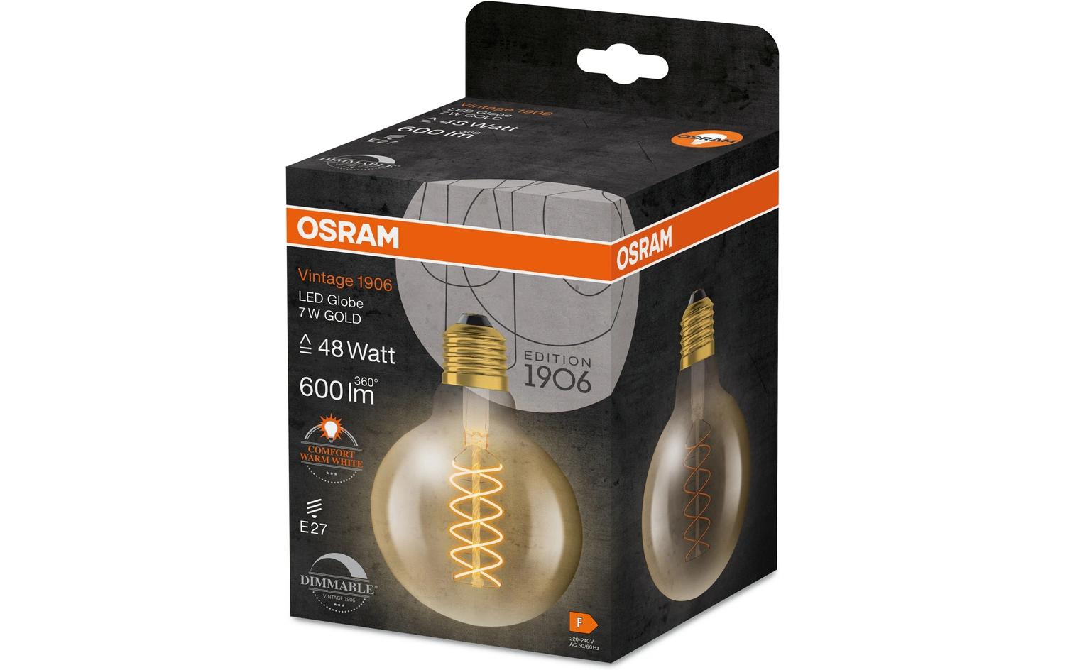 Lampe Vintage 1906 Globe, 7W, E27, WarmweissDimmbare LED-Lampen, Vintage-Edition