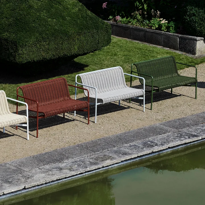 HAY - Palissade Cord Dining Bench, cremeweiss