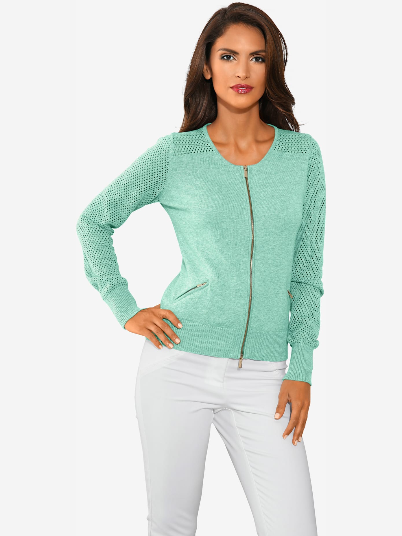 Cardigan motif tricot ajouré tendance