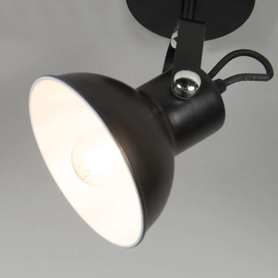 Qazqa wandlampen guida zwart e14