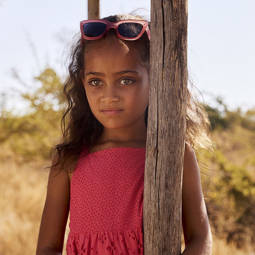 Robe sans manches à broderie anglaise pour fille - Multicolore