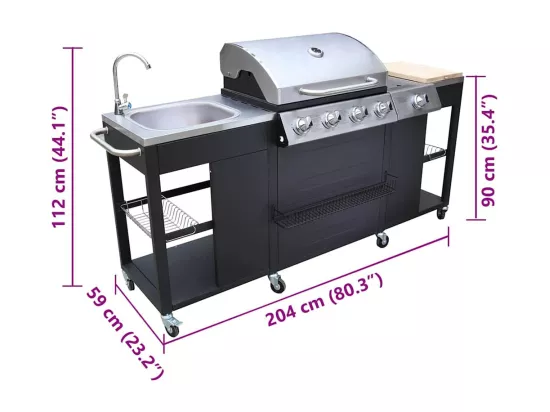 Barbecue de cuisine d'extérieur Montana 4 brûleurs